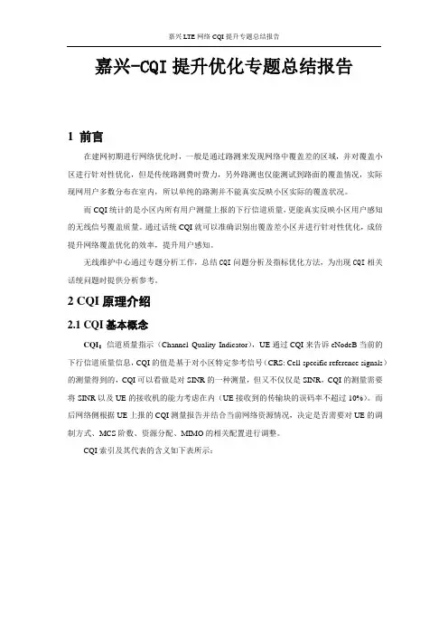 案例-CQI提升优化专题总结报告