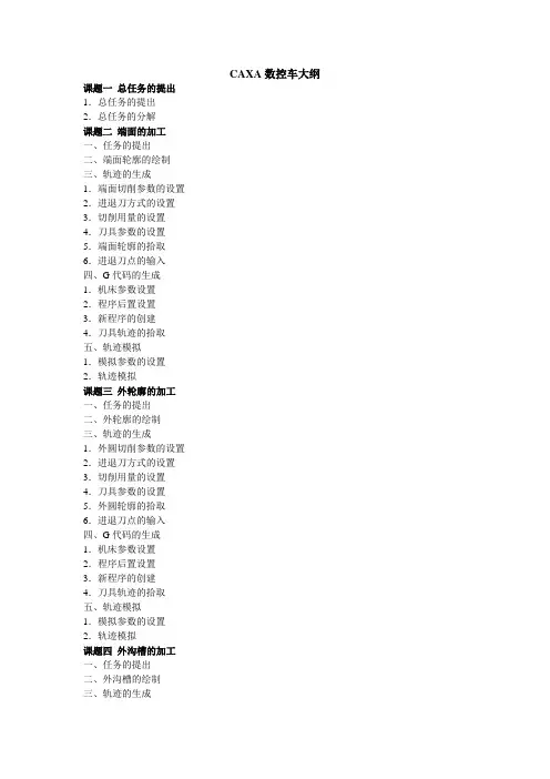 CAXA数控车大纲