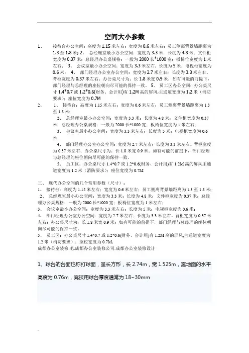 空间大小尺寸参数