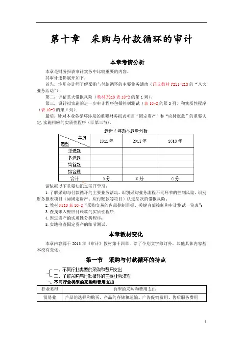 第十章  采购与付款循环的审计