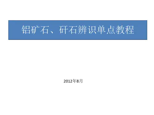 巩义地区铝矿石、矸石识别单点教程