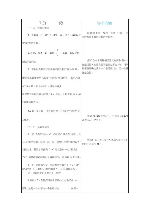 新人教版六年级数学下册全册单元知识总结(21页)