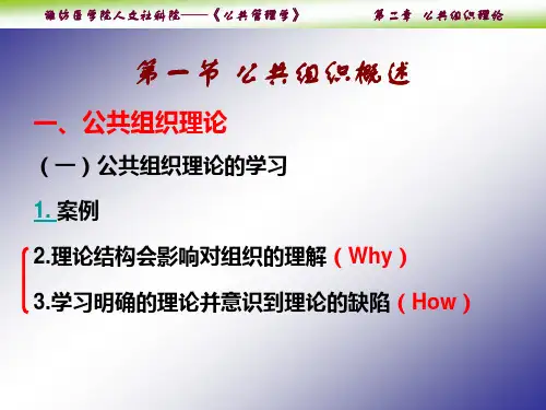公共管理学第二章 公共组织理论
