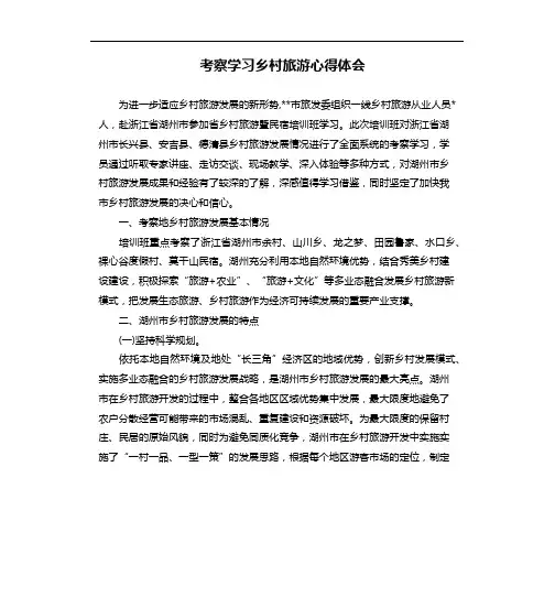 考察学习乡村旅游心得体会