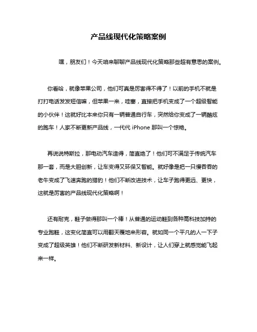 产品线现代化策略案例