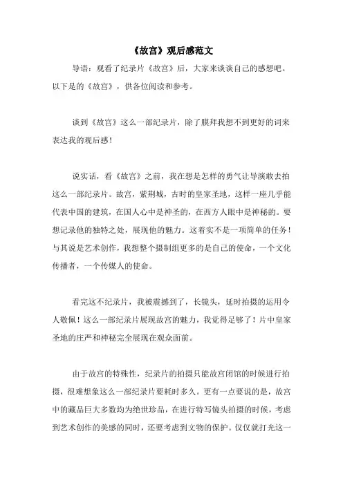 《故宫》观后感范文