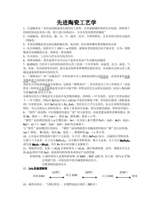 先进陶瓷工艺学