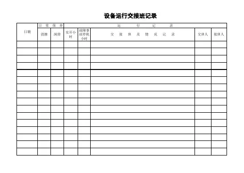 洒水车运行交接班记录