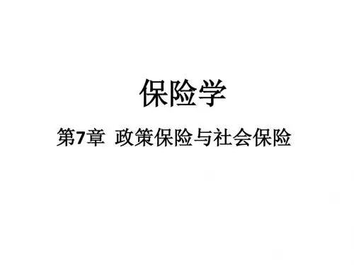 保险学第7章 政策保险与社会保险