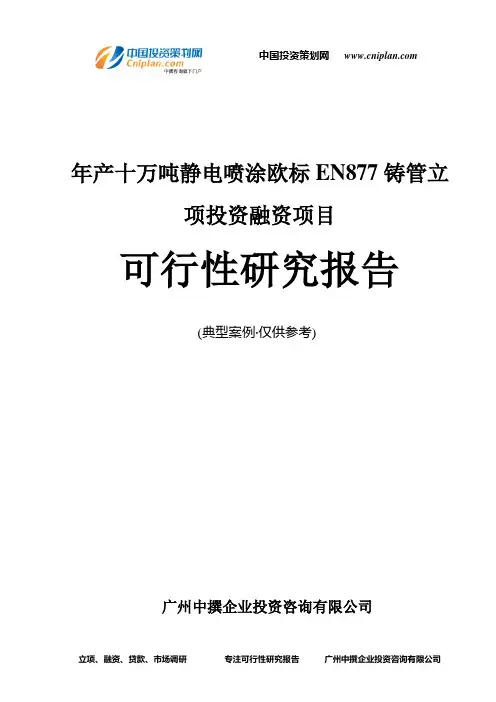 年产十万吨静电喷涂欧标EN877铸管融资投资立项项目可行性研究报告(中撰咨询)