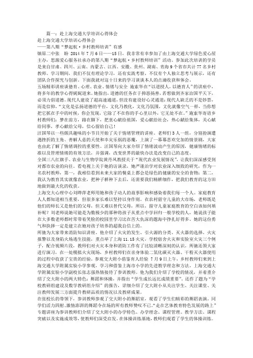 上海交大培训总结