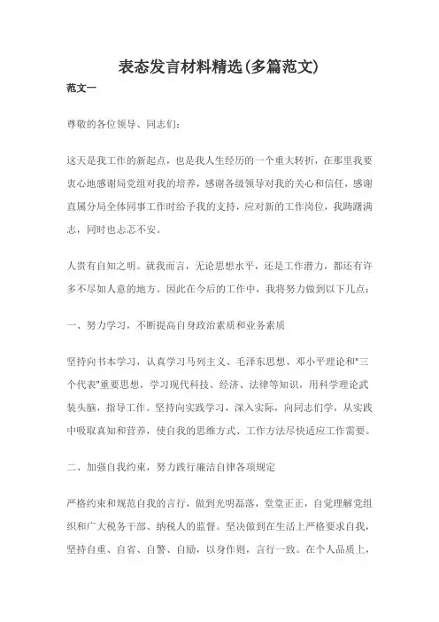 表态发言材料精选