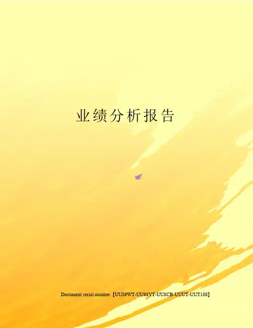 业绩分析报告