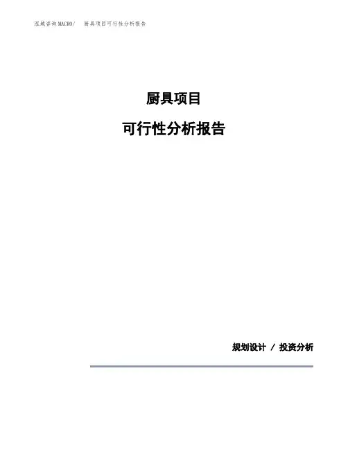 厨具项目可行性分析报告(模板参考范文)