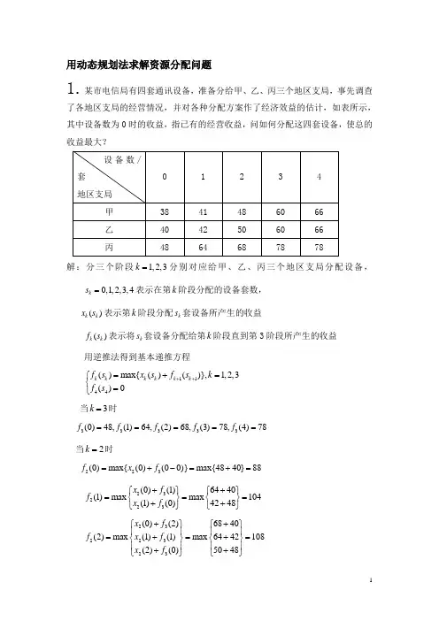 资源分配问题