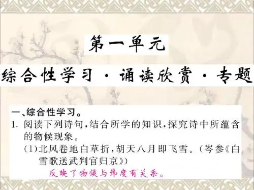 九年级语文上册第一单元综合性学习诵读欣赏课件苏教版