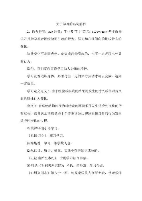 关于学习的名词解释