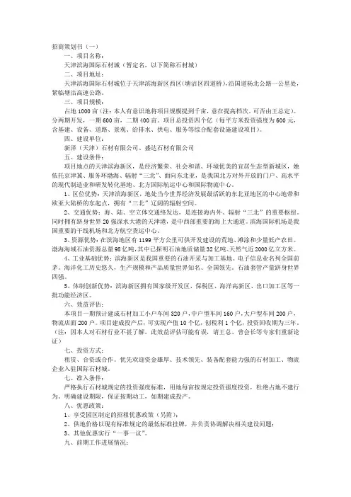 招商策划书