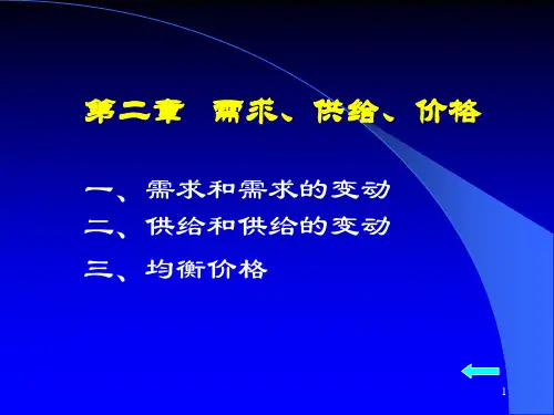 管理经济学 第2章  需求 供给 价格