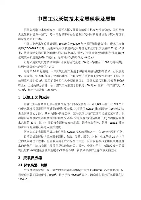 中国工业厌氧技术发展现状及展望