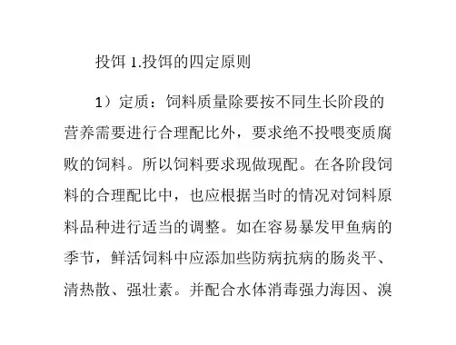 甲鱼投饵的原则与方法