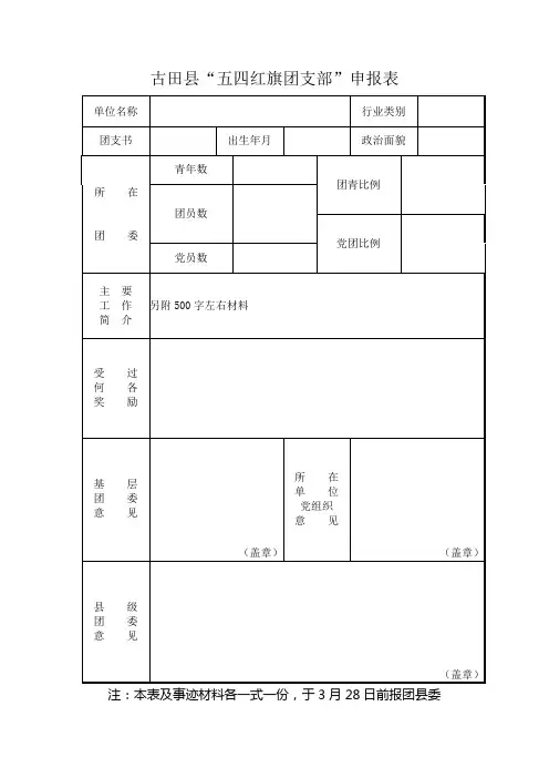 五四申报表格