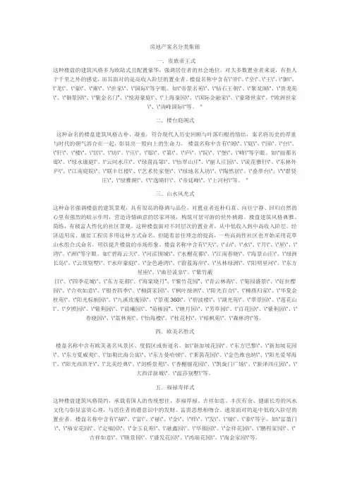房地产案名分类集锦
