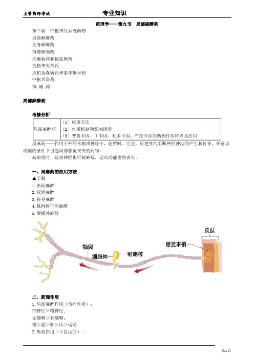 2018年卫生类主管药师专业知识药理学-中枢神经系统