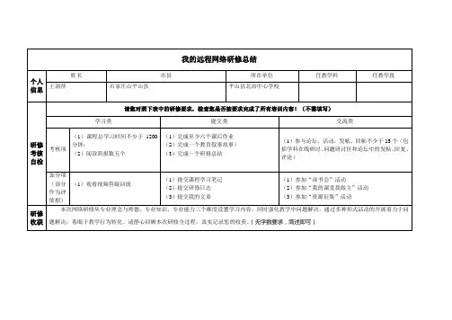 研修总结模板王润萍