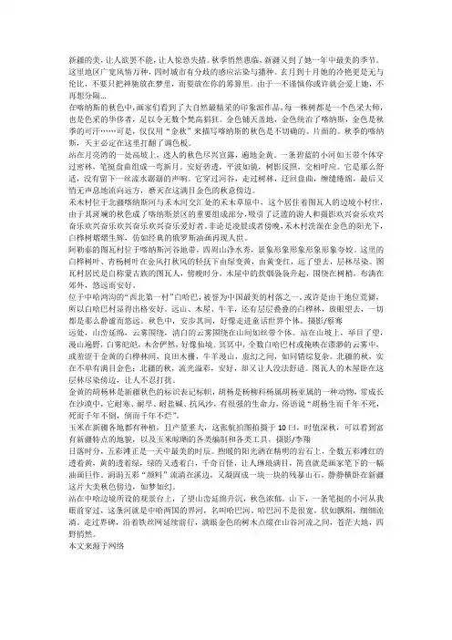 新疆的美