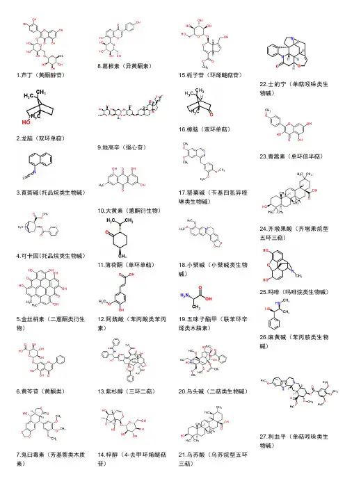 天然药化结构式.doc