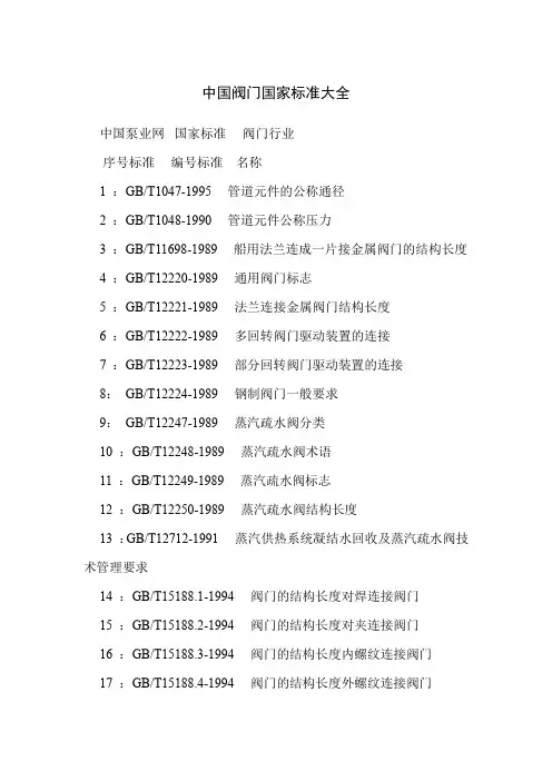 中国阀门国家标准大全 2