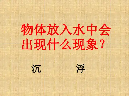 五年级下册科学课件 -1.1 物体在水中是沉还是浮|教科版 (共15张PPT)