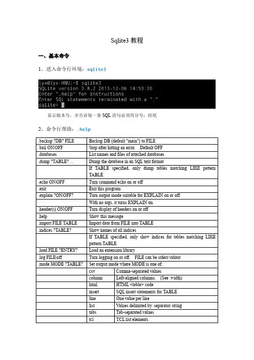 sqlite3使用教程