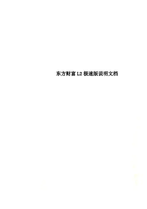 东方财富L2极速版说明文档