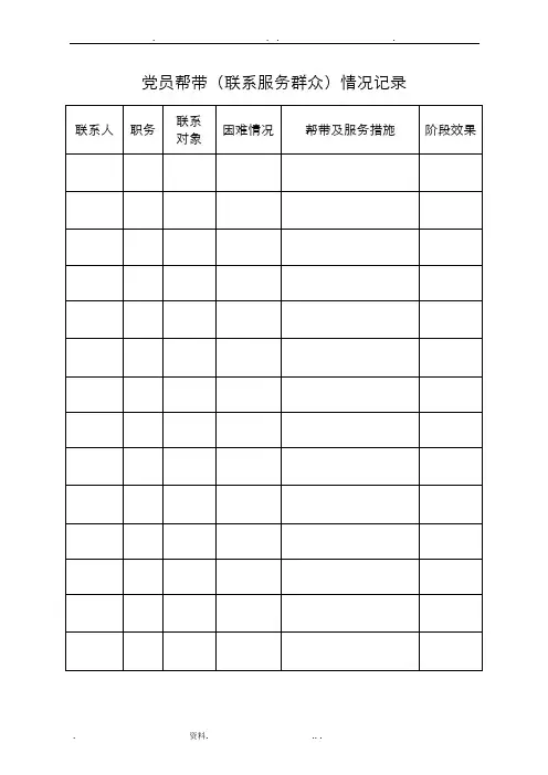 党员帮带联系服务群众情况记录