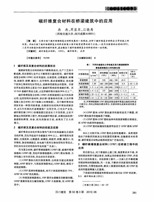 碳纤维复合材料在桥梁建筑中的应用
