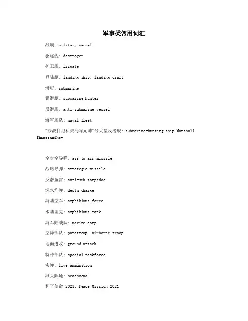 军事类常用词汇