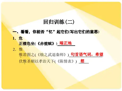 高考语文复习76：课本文言文回归训练(2)