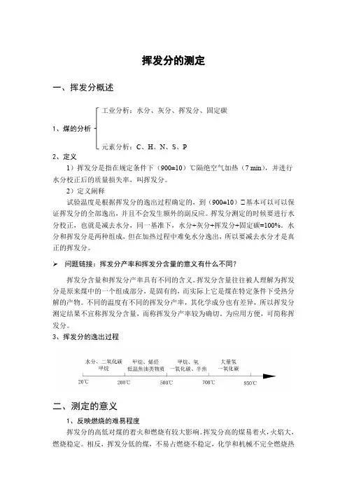 挥发分的测定知识总结