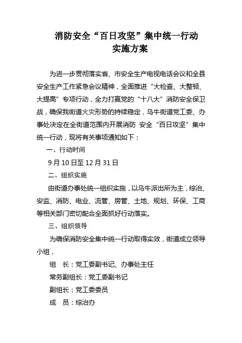 消防百日攻坚方案