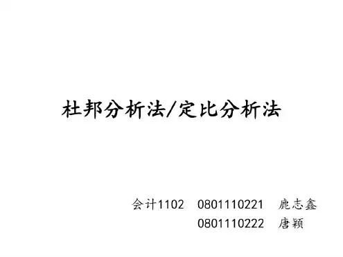 三一重工——杜邦分析法.
