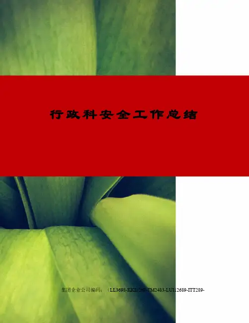 行政科安全工作总结
