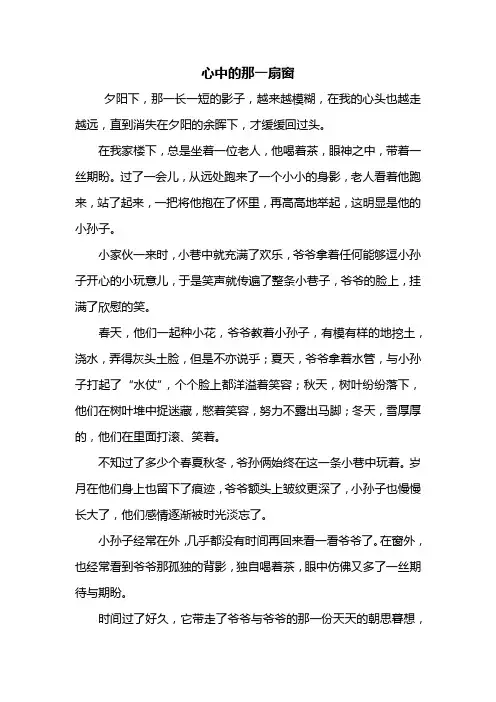 六年级作文：心中的那一扇窗作文700字