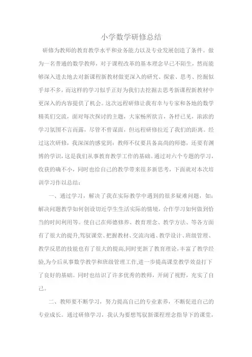 小学数学研修总结 3