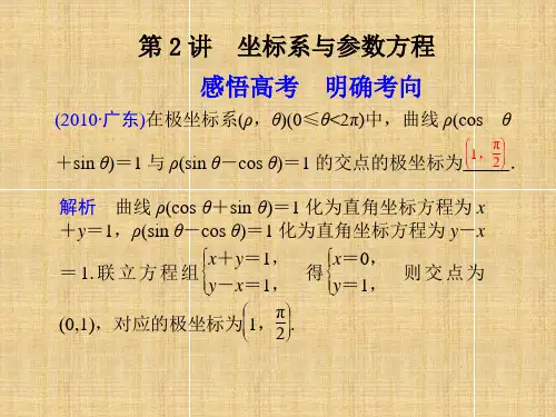 坐标系与参数方程PPT学习课件