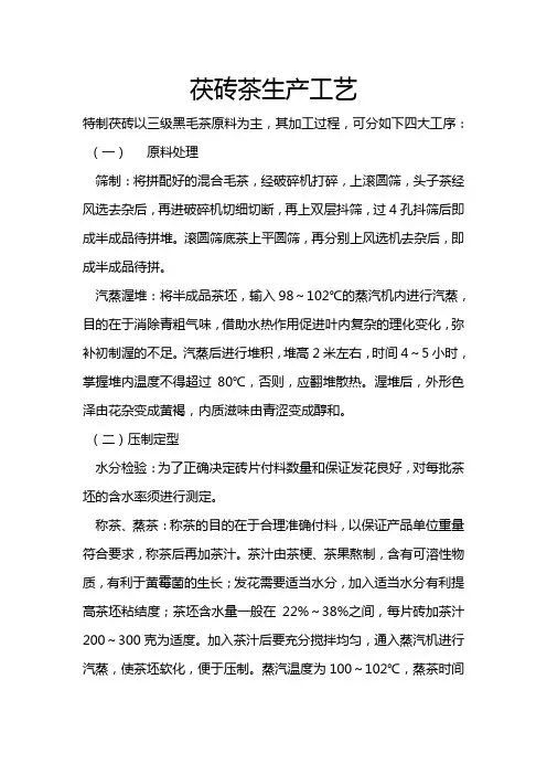 泾阳传统茯砖茶制作工艺