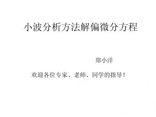 小波分析方法解偏