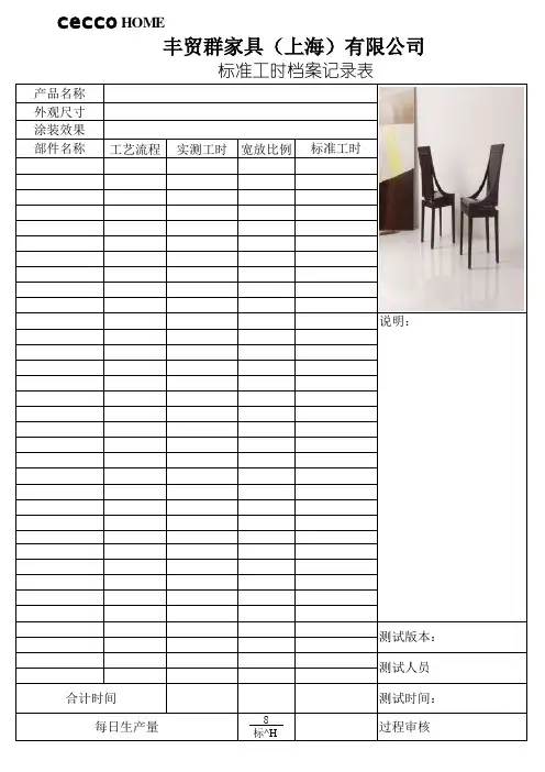 标准工时统计表