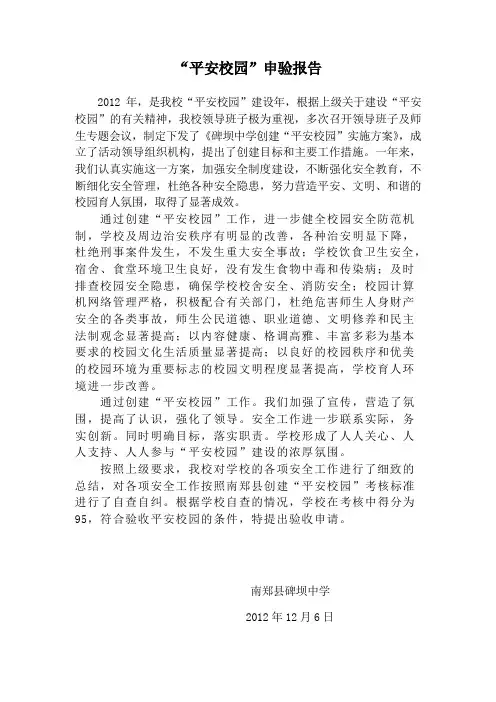 平安校园申验报告